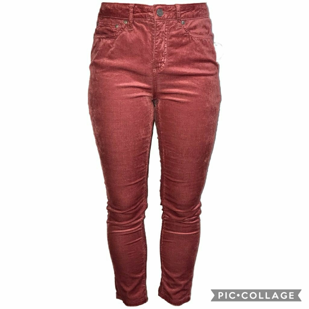 Lauren Conrad VELVET Salmon Hi-Rise Skinny Pants 8